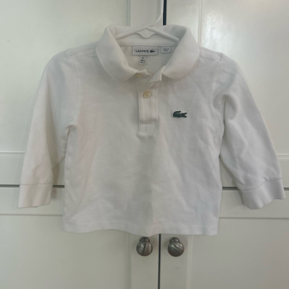 White long sleeve Lacoste Polo - Size 2